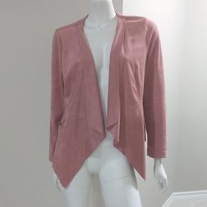 A4 Cleo petites S pink suede feel open jacket